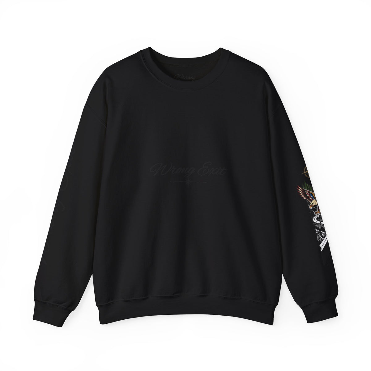Vintage Road Trip Crewneck Sweatshirt — Scenic Car Photo Back & Graphic Sleeve