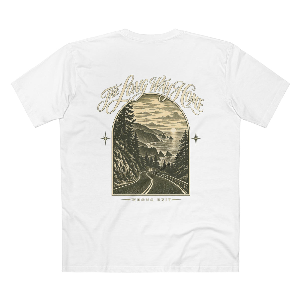 Adventure Road Graphic Tee — "She Lives With Love" Scenic Mountain Road T‑Shirt