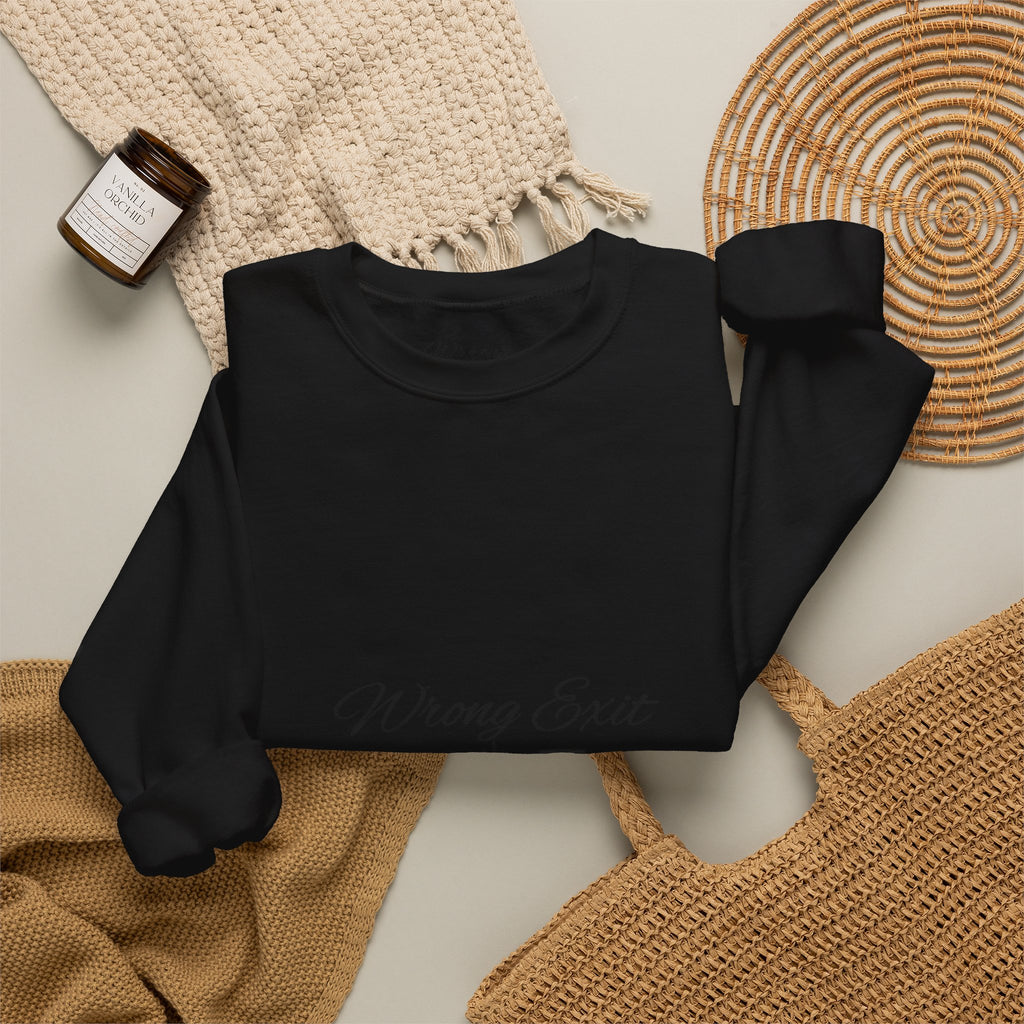Vintage Road Trip Crewneck Sweatshirt — Scenic Car Photo Back & Graphic Sleeve