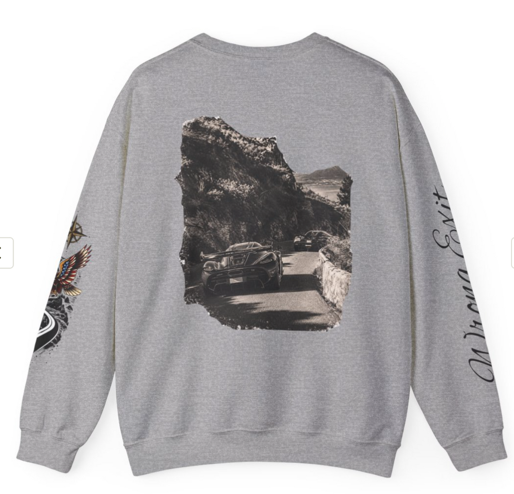 Wrong Exit Coastal Road Crewneck Sweatshirt