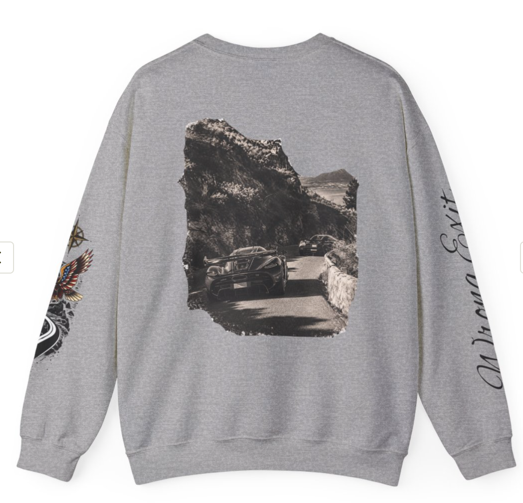 Wrong Exit Coastal Road Crewneck Sweatshirt