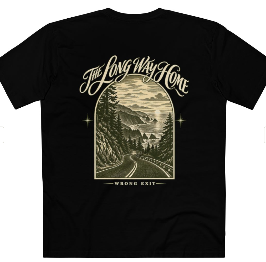 Wrong Exit — The Long Way Home Tee